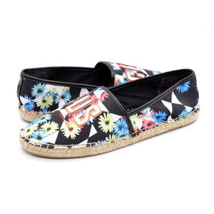 Circus Sam Edelman Flats Womens 8.5 Black Fabric Floral Print Espadrille Slip On